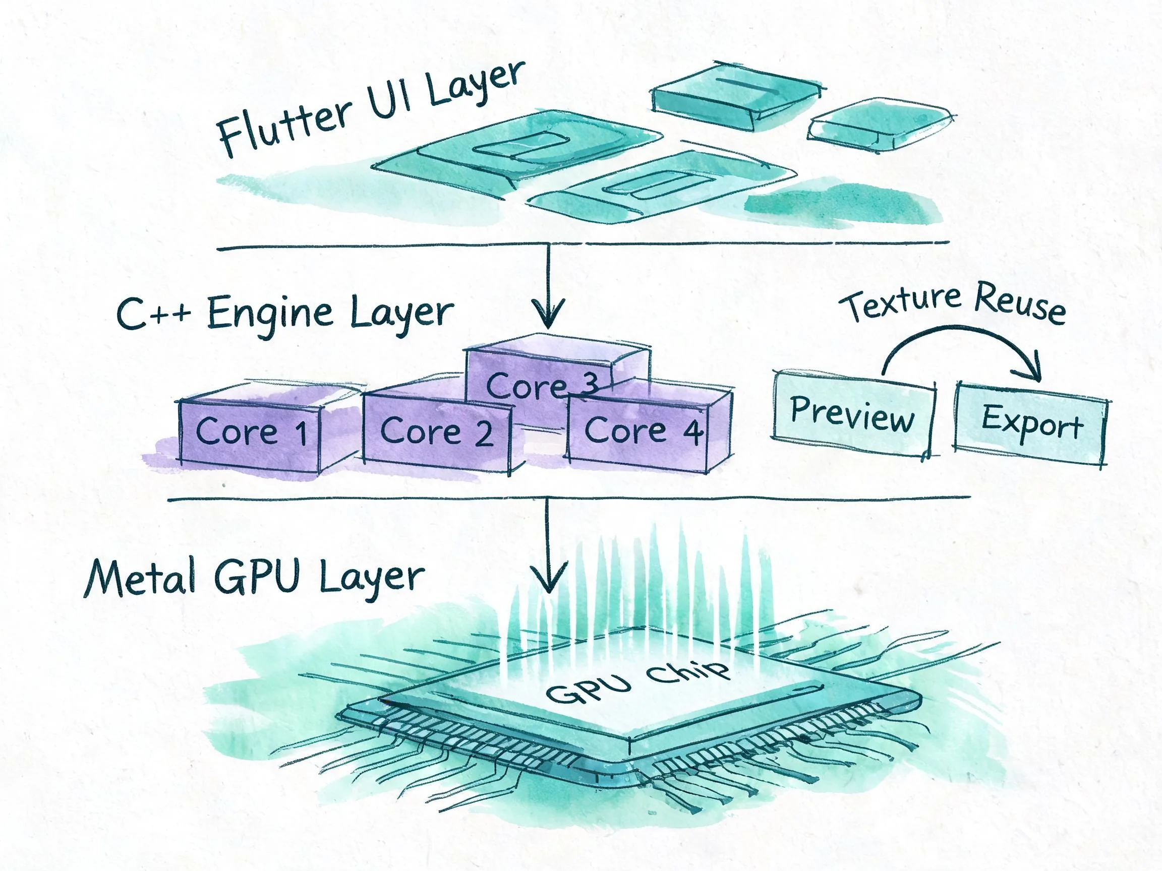 v2 三层架构与零拷贝 GPU 纹理